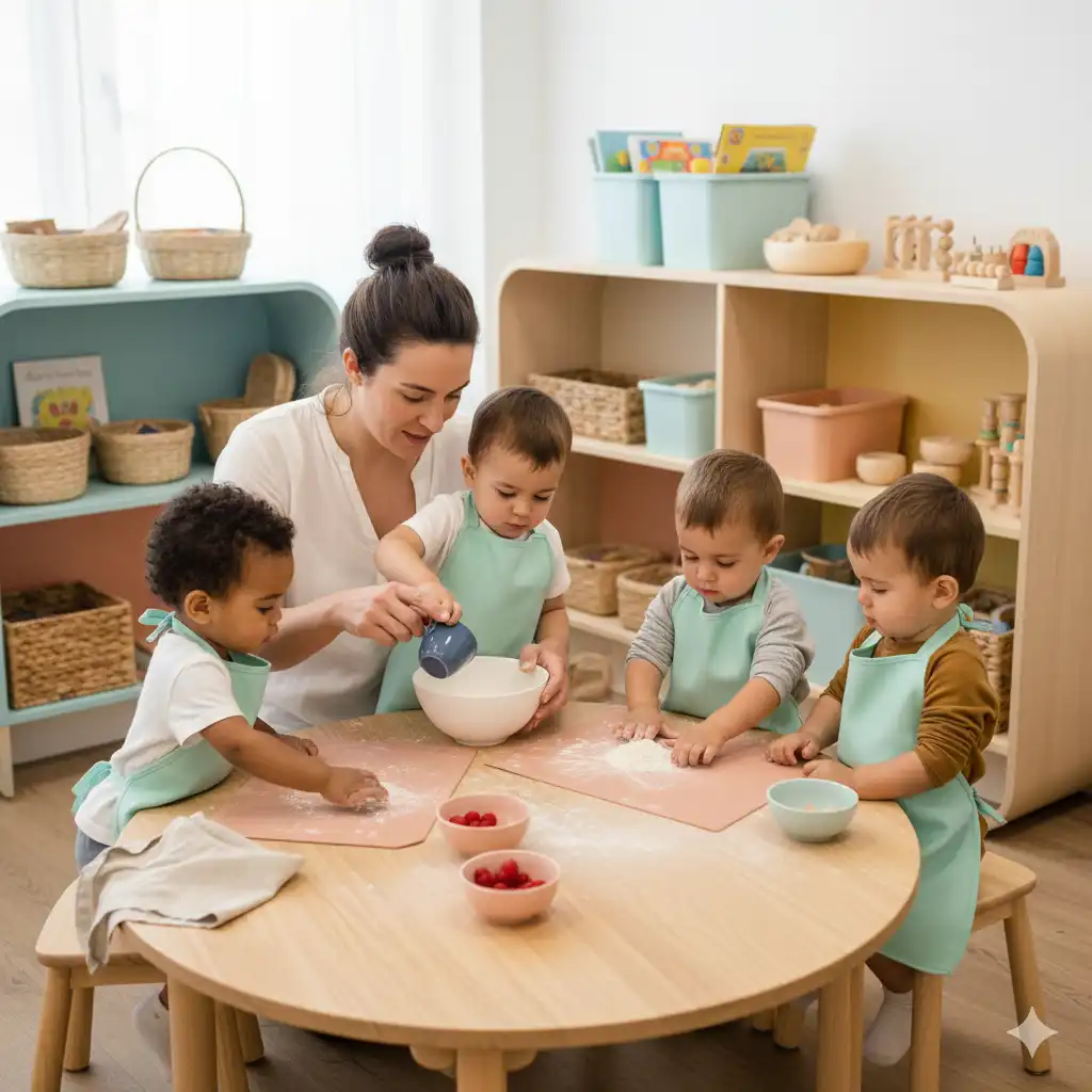 atelier cuisine avec professionnel en micro-crèche PACA